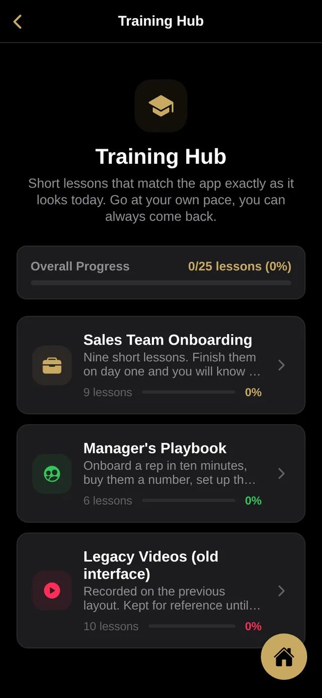 Training Hub with Sales Team Onboarding and Manager's Playbook